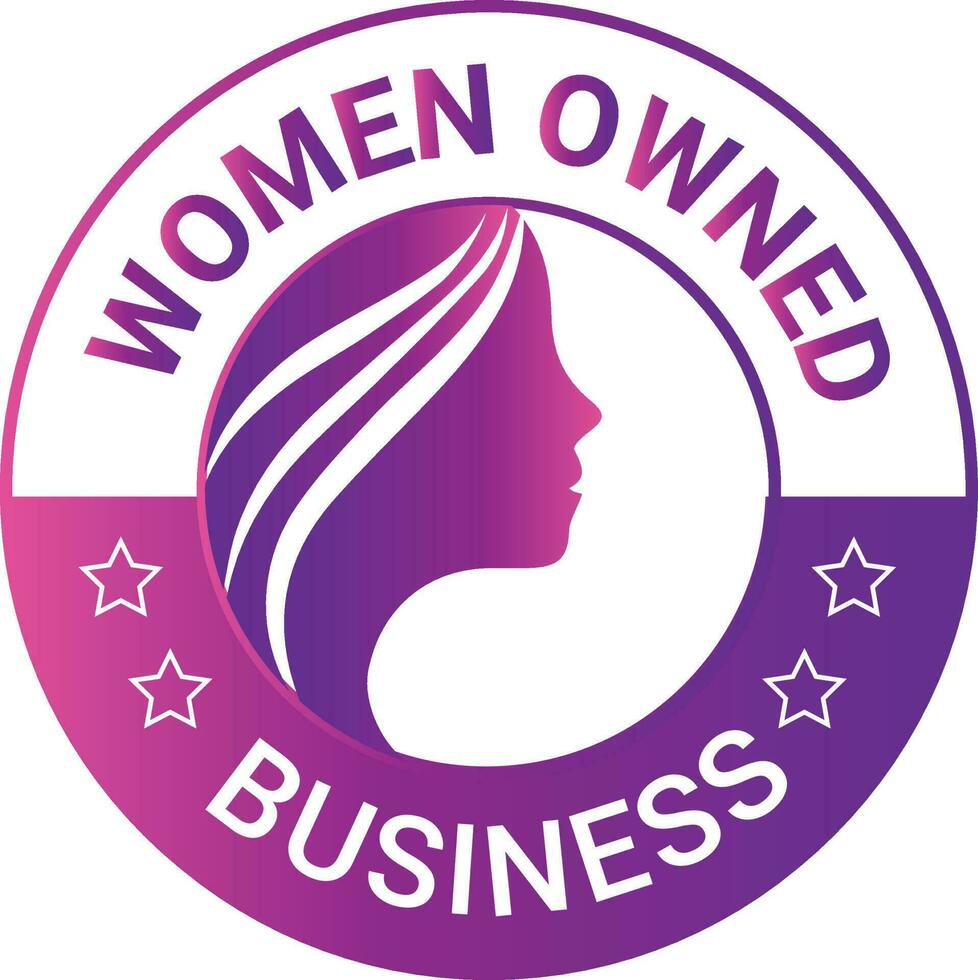 Women Owned Logo. Women Owned vector logo design. Women Owned business logo, Women owned badge, Women owned business icon