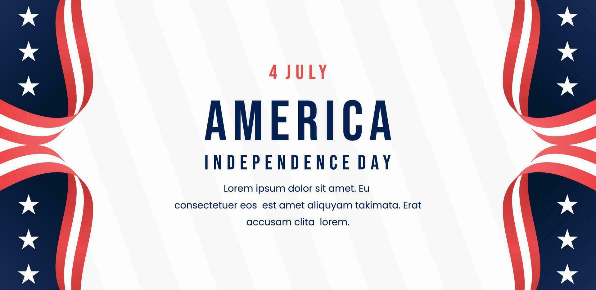 red blue and white background for america independence day vector