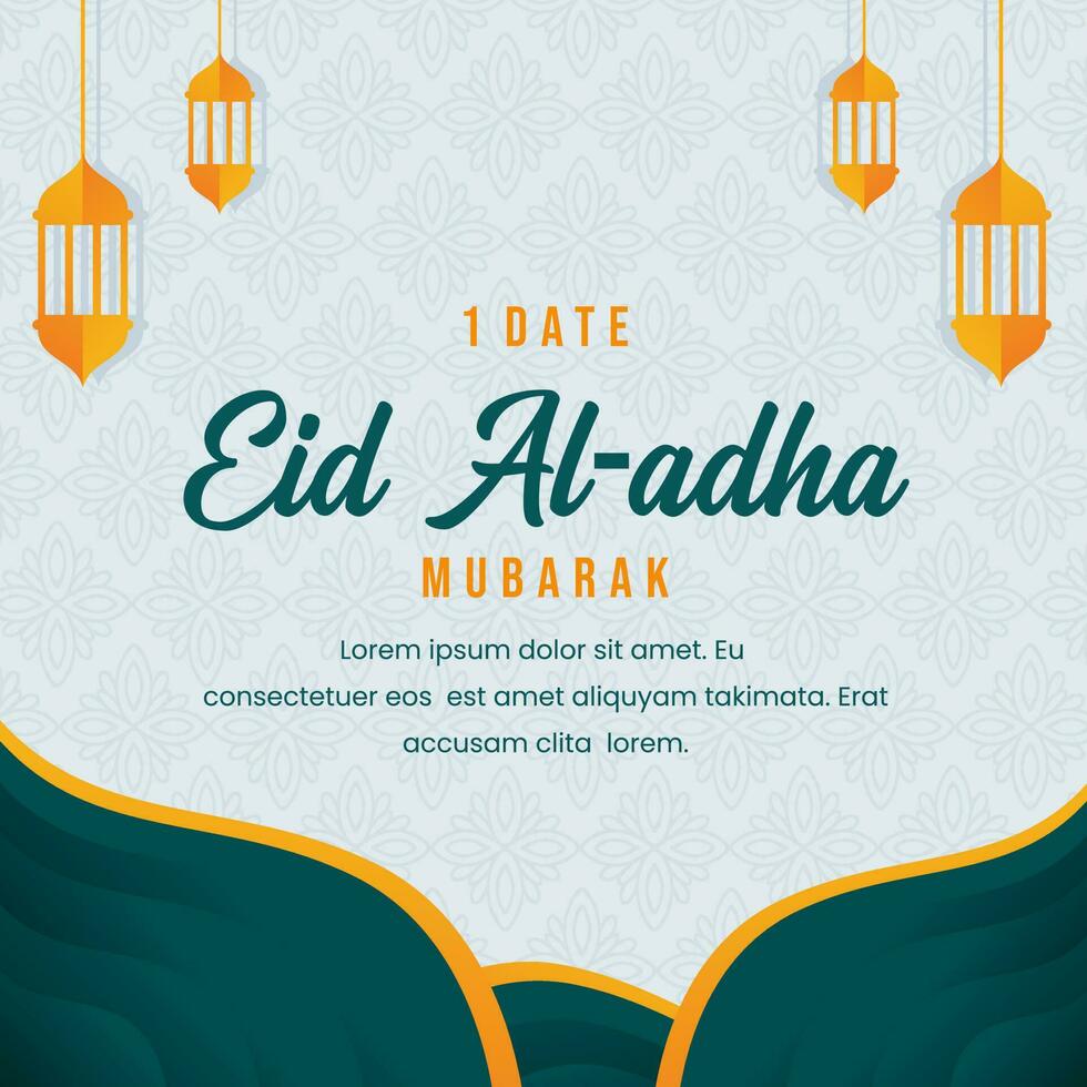 Social media post template design with text Eid al-Adha.islamic theme background vector