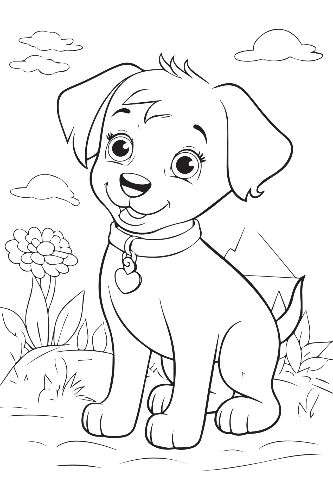Dog Coloring Page Dog Character For Coloring Book 24044811 Vector Art