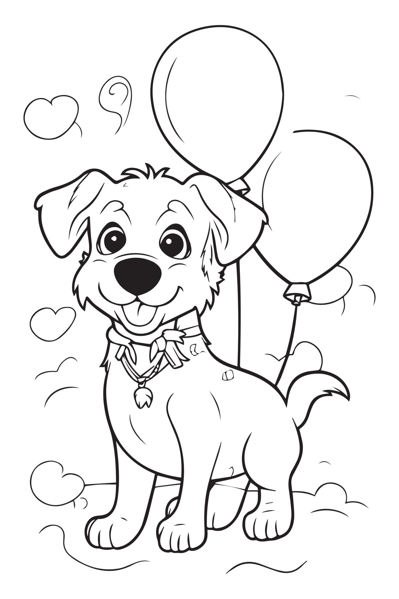 Dog Coloring Page Dog Character For Coloring Book 24044812 Vector Art