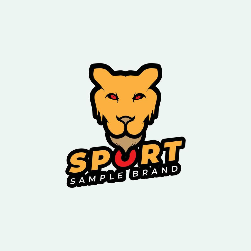 sport logo design in the form of an orange jaguar head vector