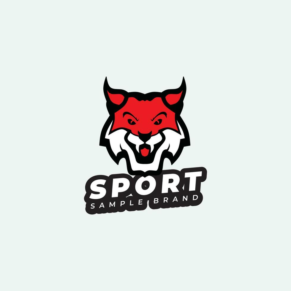 sport logo design in the form of a red wolf's head vector