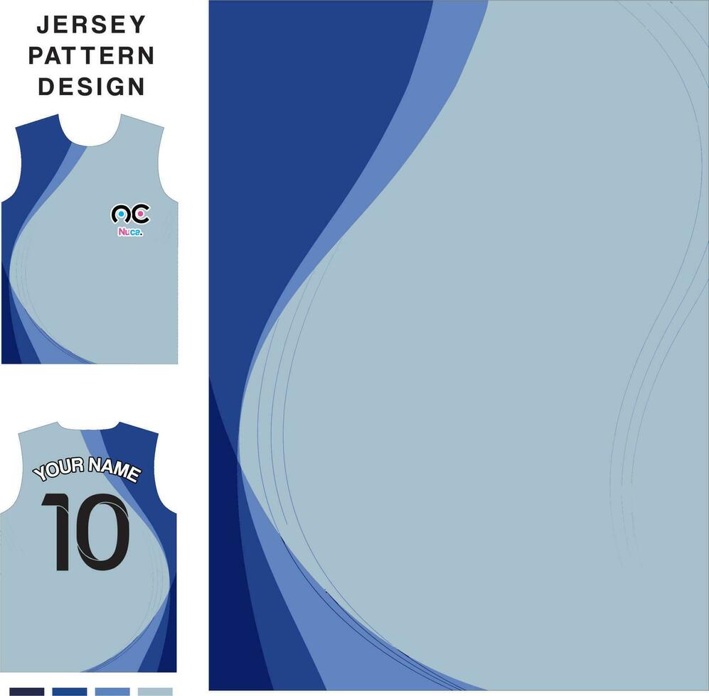 Abstract line curve concept vector jersey pattern template for printing or sublimation sports uniforms football volleyball basketball e-sports cycling and fishing Free Vector.