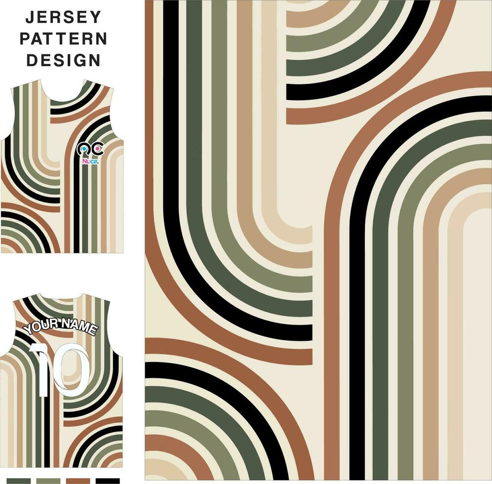 Abstract lines curved concept vector jersey pattern template for printing or sublimation sports uniforms football volleyball basketball e-sports cycling and fishing Free Vector.