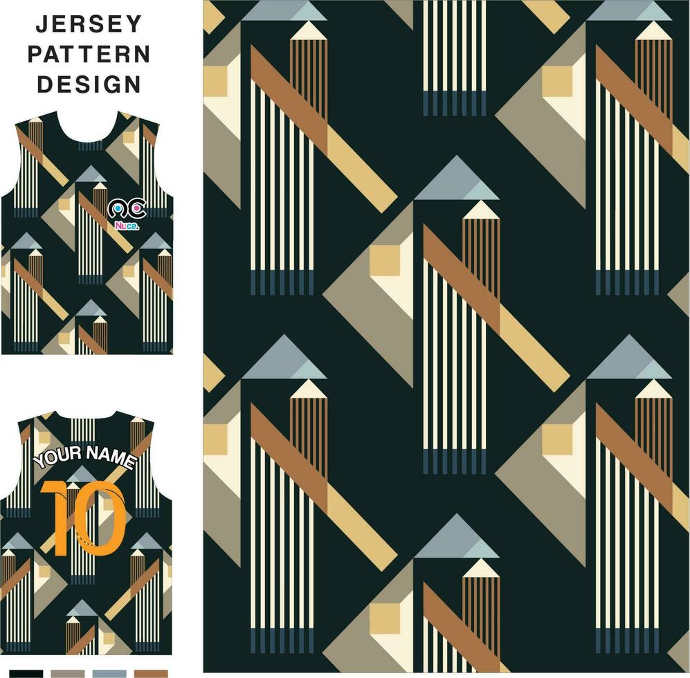 Abstract triangle line concept vector jersey pattern template for printing or sublimation sports uniforms football volleyball basketball e-sports cycling and fishing Free Vector.