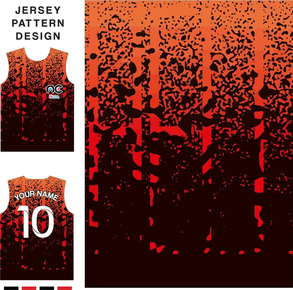 Abstract grunge red black concept vector jersey pattern template for printing or sublimation sports uniforms football volleyball basketball e-sports cycling and fishing Free Vector.