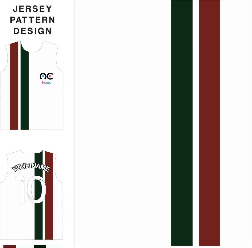 stripe line vertical green and red concept vector jersey pattern template for printing or sublimation sports uniforms football volleyball basketball e-sports cycling and fishing Free Vector.