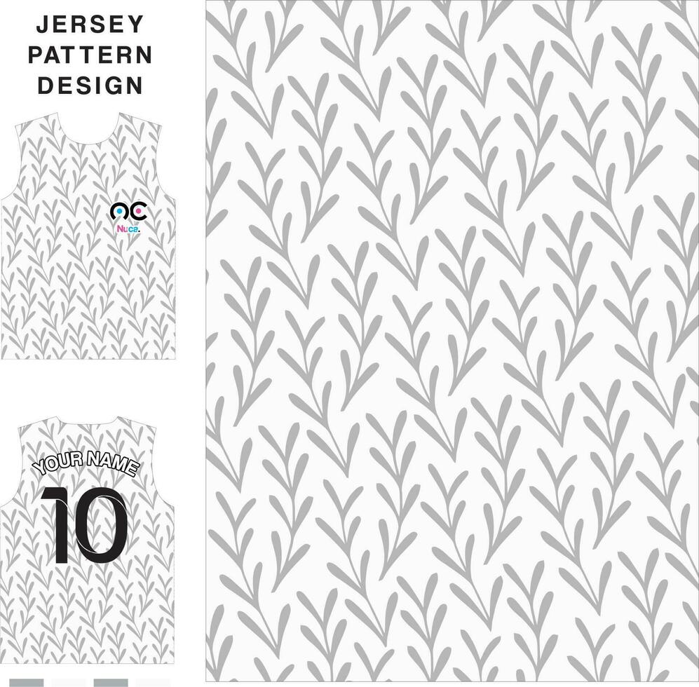 Abstract plant concept vector jersey pattern template for printing or sublimation sports uniforms football volleyball basketball e-sports cycling and fishing Free Vector.