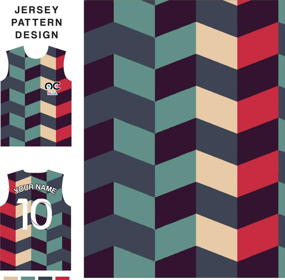 Abstract arrow zigzag concept vector jersey pattern template for printing or sublimation sports uniforms football volleyball basketball e-sports cycling and fishing Free Vector.