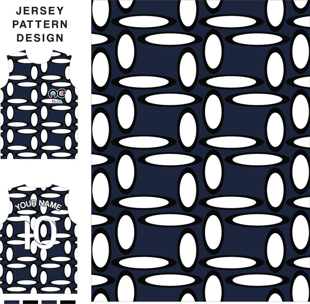 Seamless ellipse pattern concept vector jersey pattern template for printing or sublimation sports uniforms football volleyball basketball e-sports cycling and fishing Free Vector.