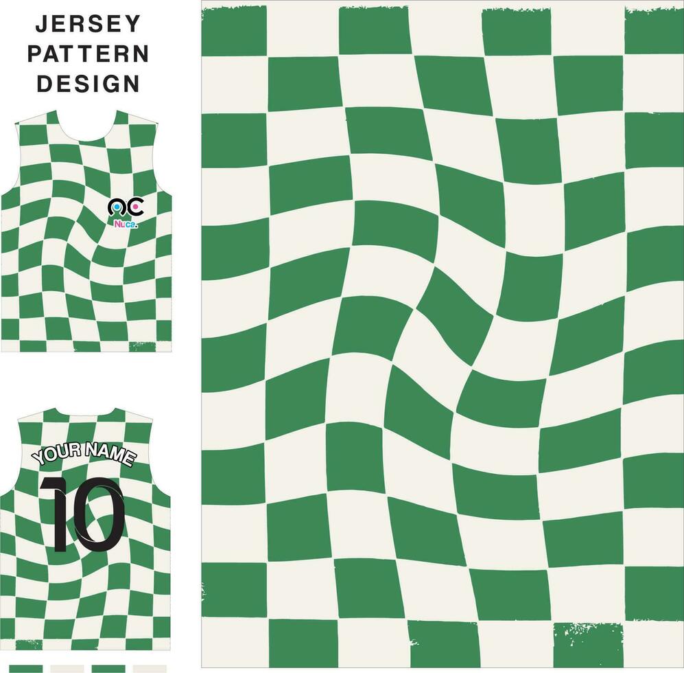 Abstract square concept vector jersey pattern template for printing or sublimation sports uniforms football volleyball basketball e-sports cycling and fishing Free Vector.
