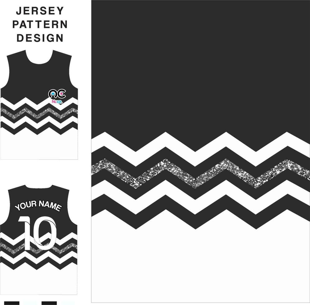 Abstract zigzag concept vector jersey pattern template for printing or sublimation sports uniforms football volleyball basketball e-sports cycling and fishing Free Vector.