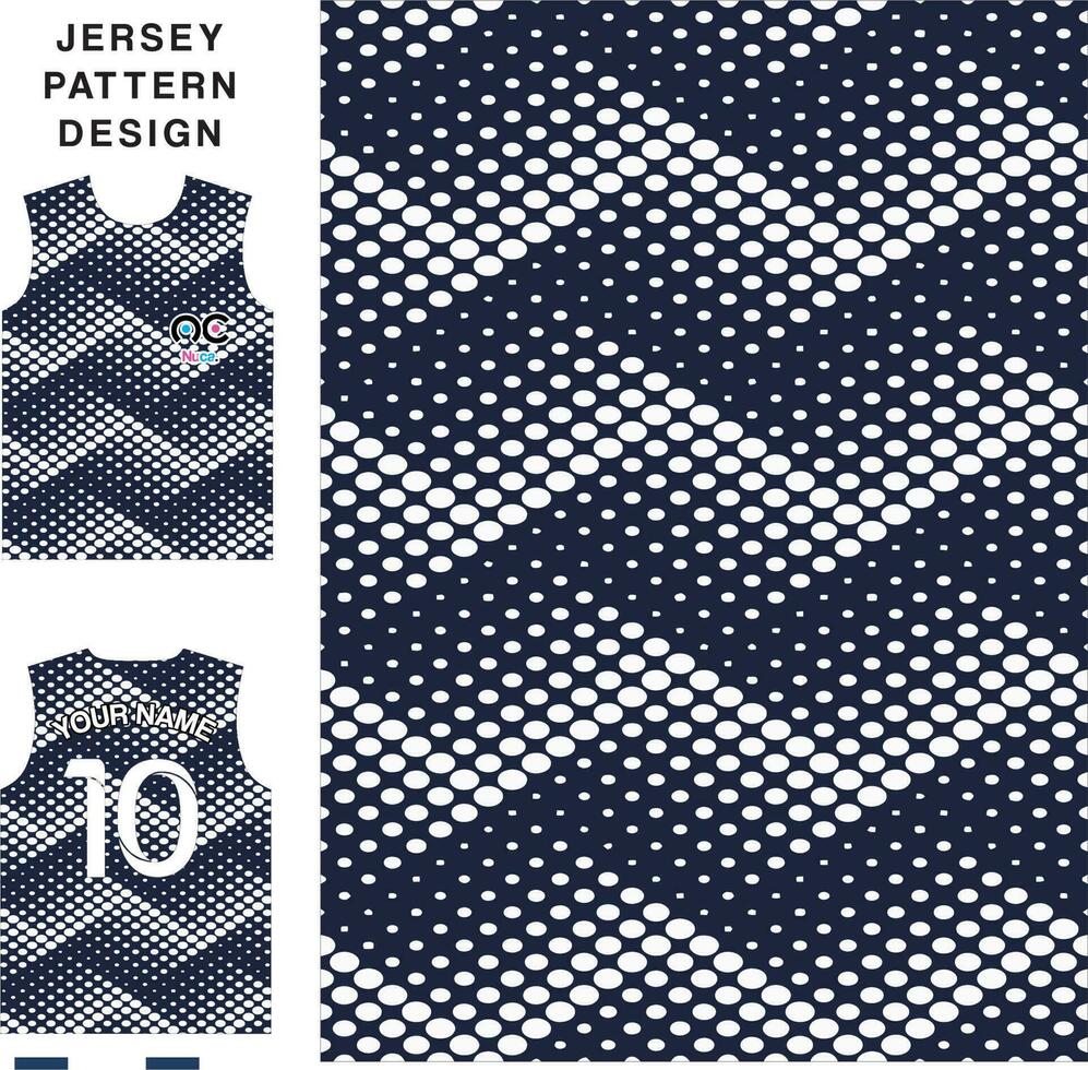 Abstract halftone concept vector jersey pattern template for printing or sublimation sports uniforms football volleyball basketball e-sports cycling and fishing Free Vector.