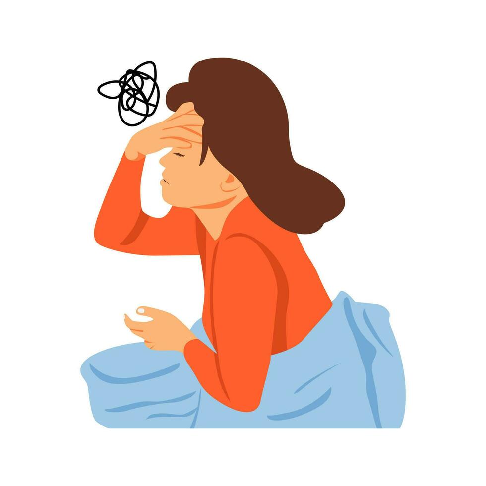 headache person pose illustration vector