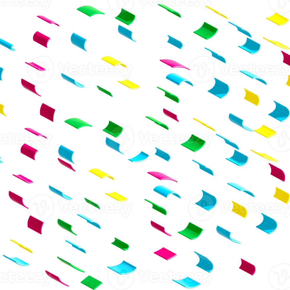 Colorful confetti streamers png
