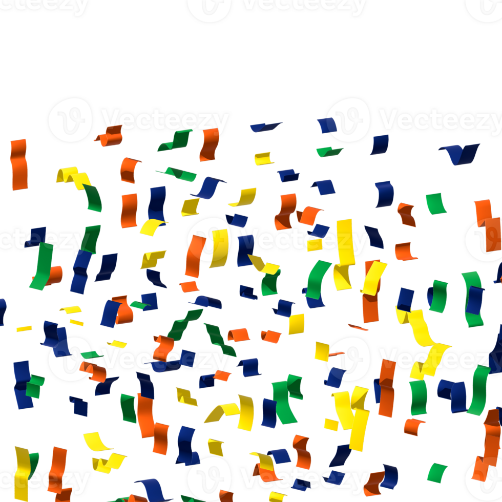 Colorful confetti streamers png
