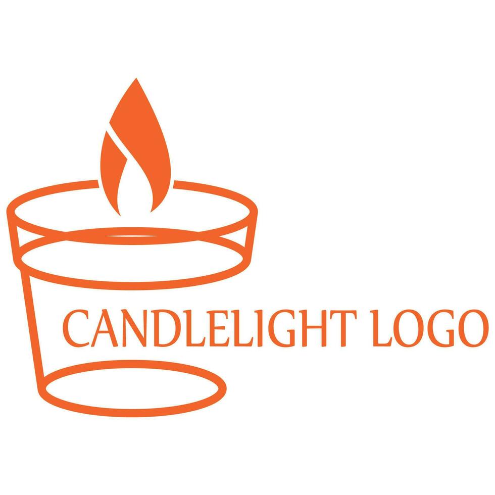 candle light logo design template illustration vector