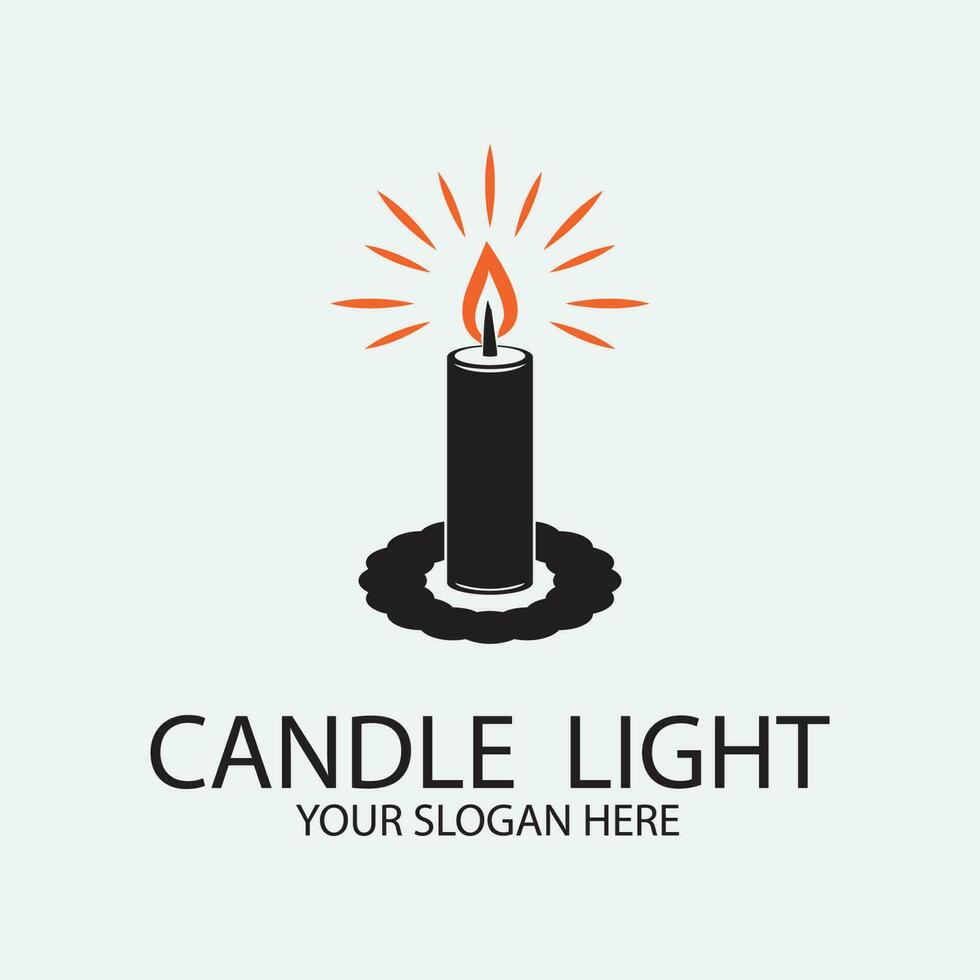 Romantic candlelight icon logo vector