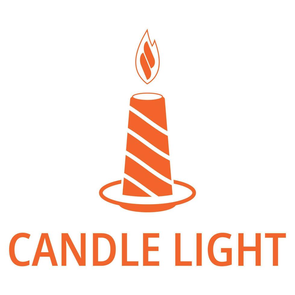 candle light logo design template illustration vector