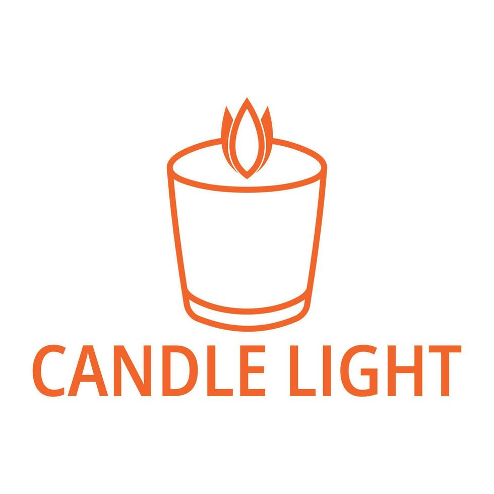 candle light logo design template illustration vector