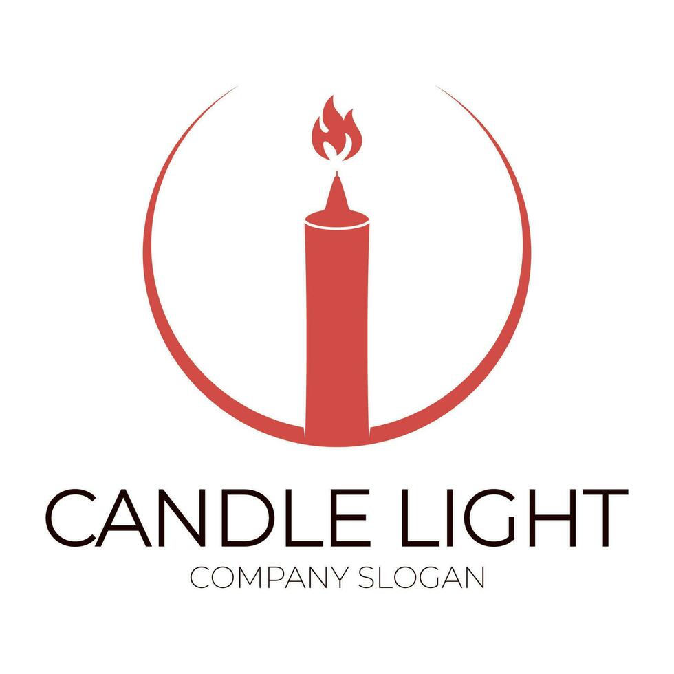 candle light logo design template illustration vector