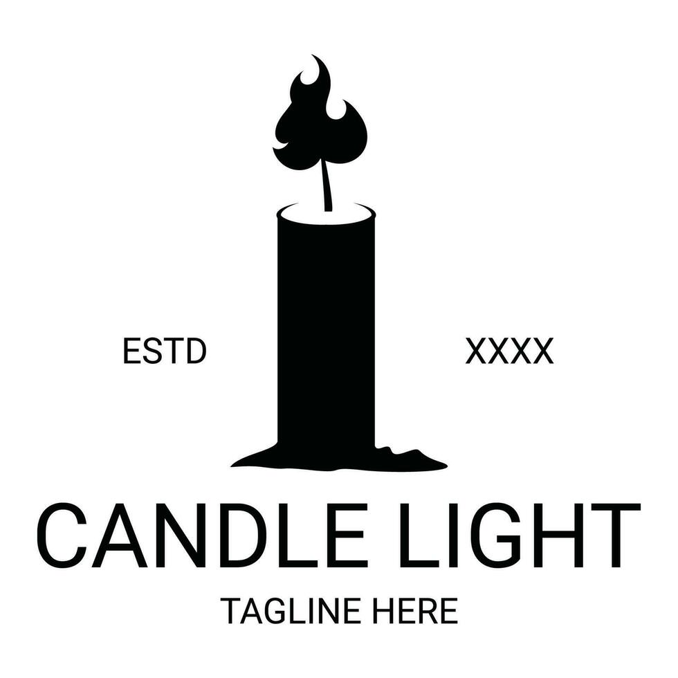 Candle light vintage logo illustration vector