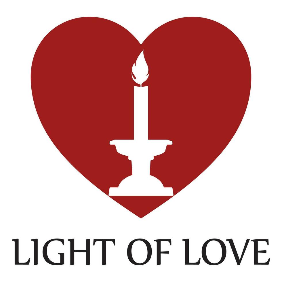 romántico luz de una vela icono logo vector