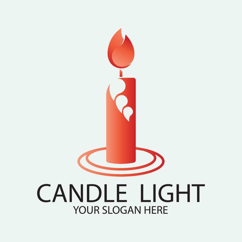 Romantic candlelight icon logo vector