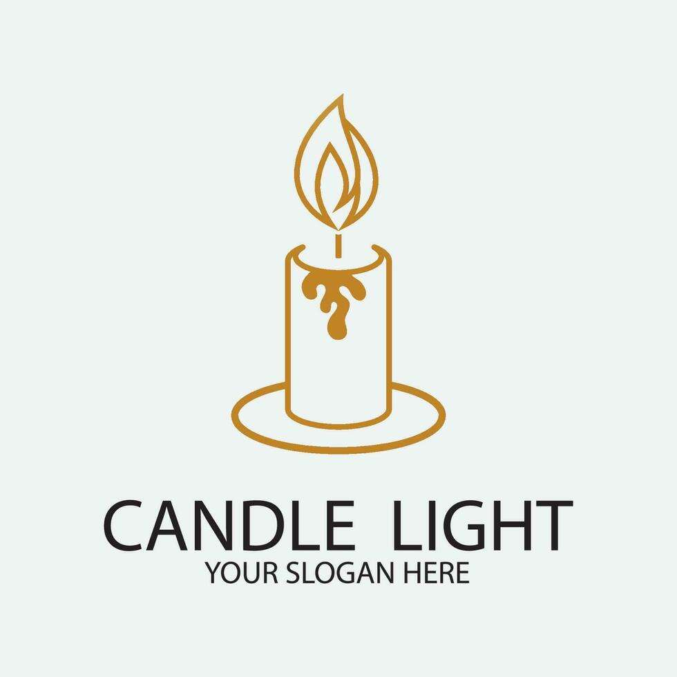 Romantic candlelight icon logo vector