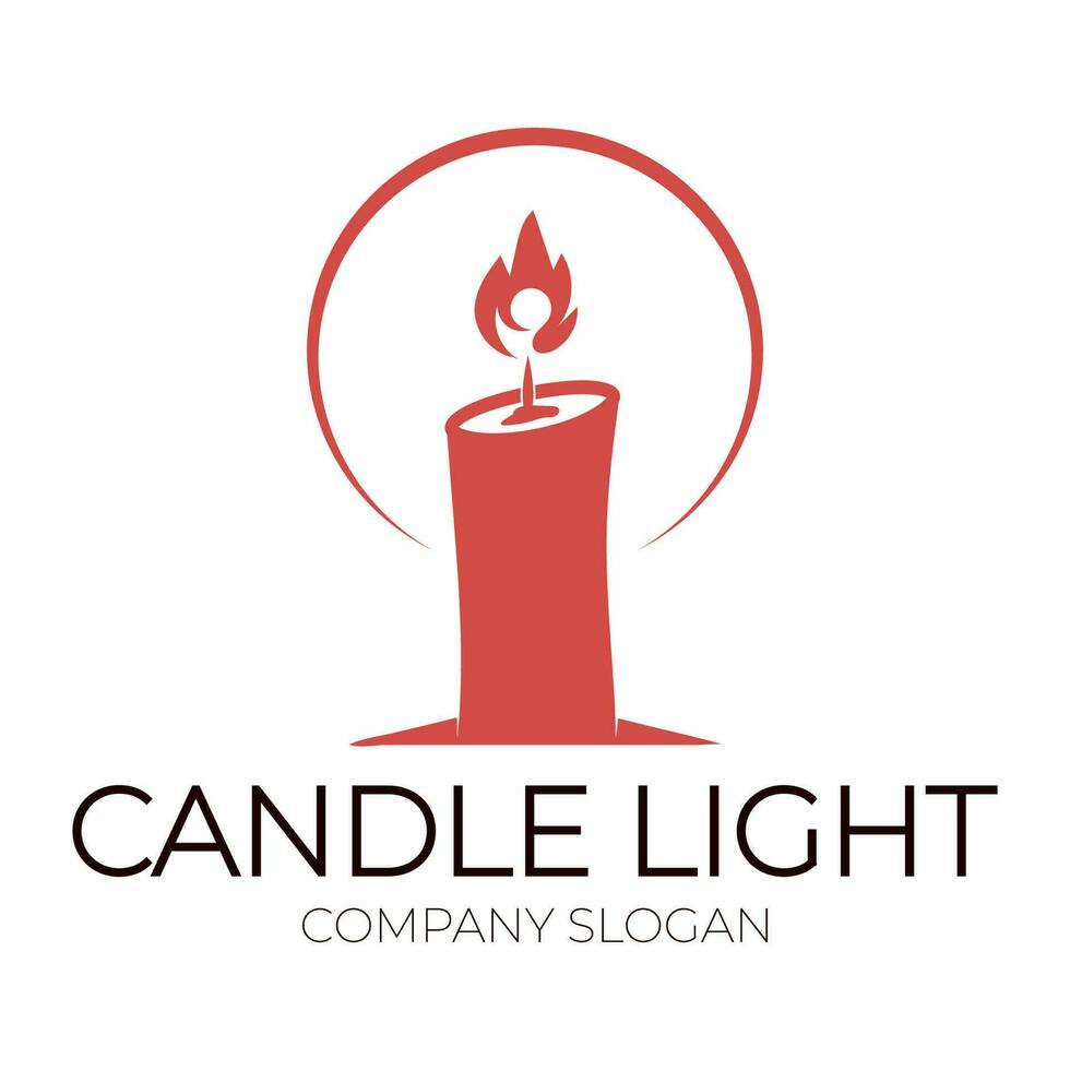 candle light logo design template illustration vector