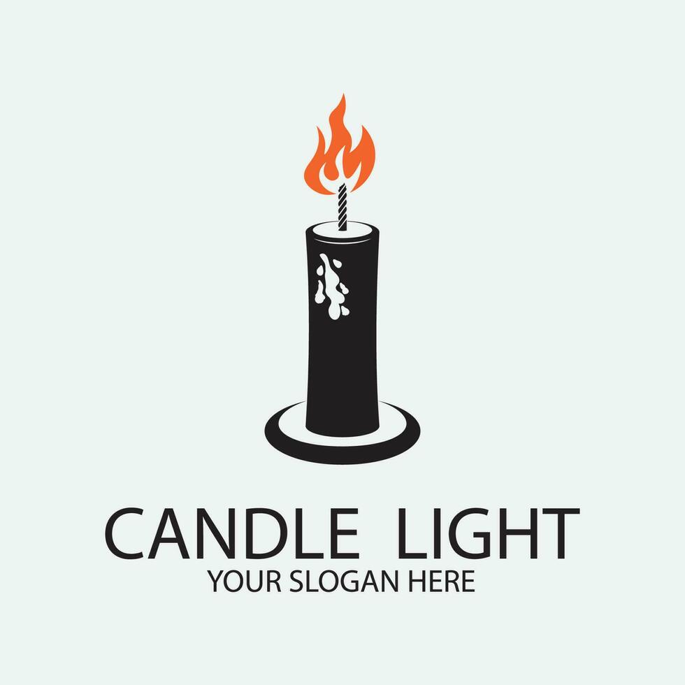 Romantic candlelight icon logo vector