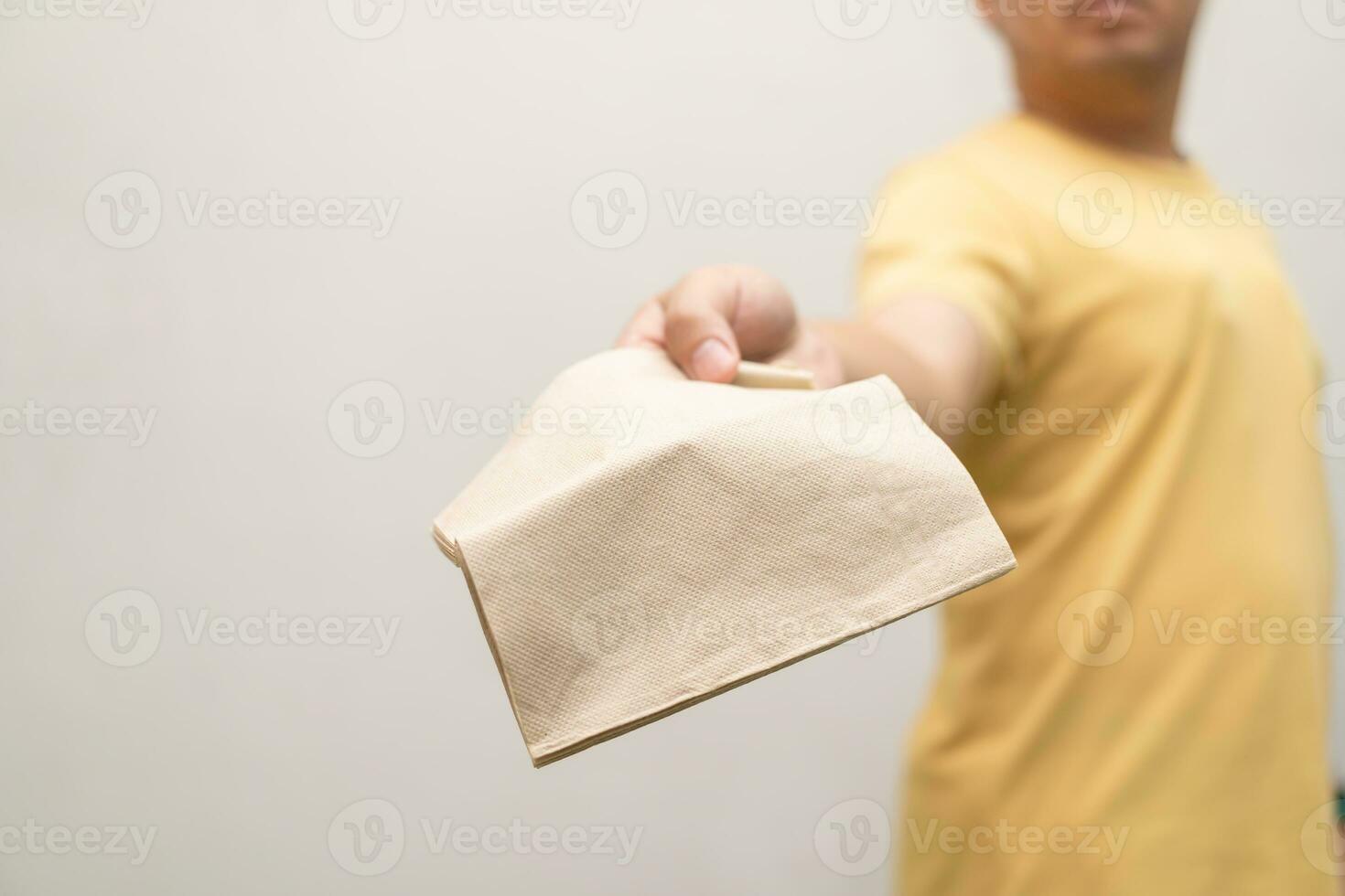 Please use Brown Recycled Bar Napkin. Tissue paper recycle. beige paper napkin. photo