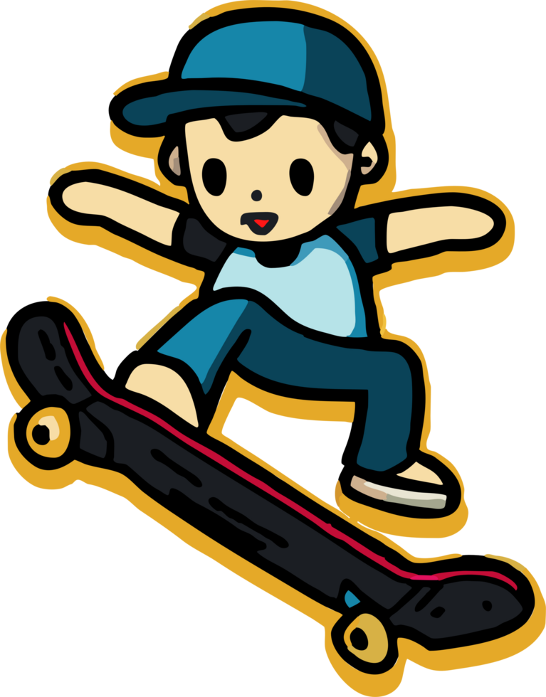 andare con lo skateboard png grafico clipart design