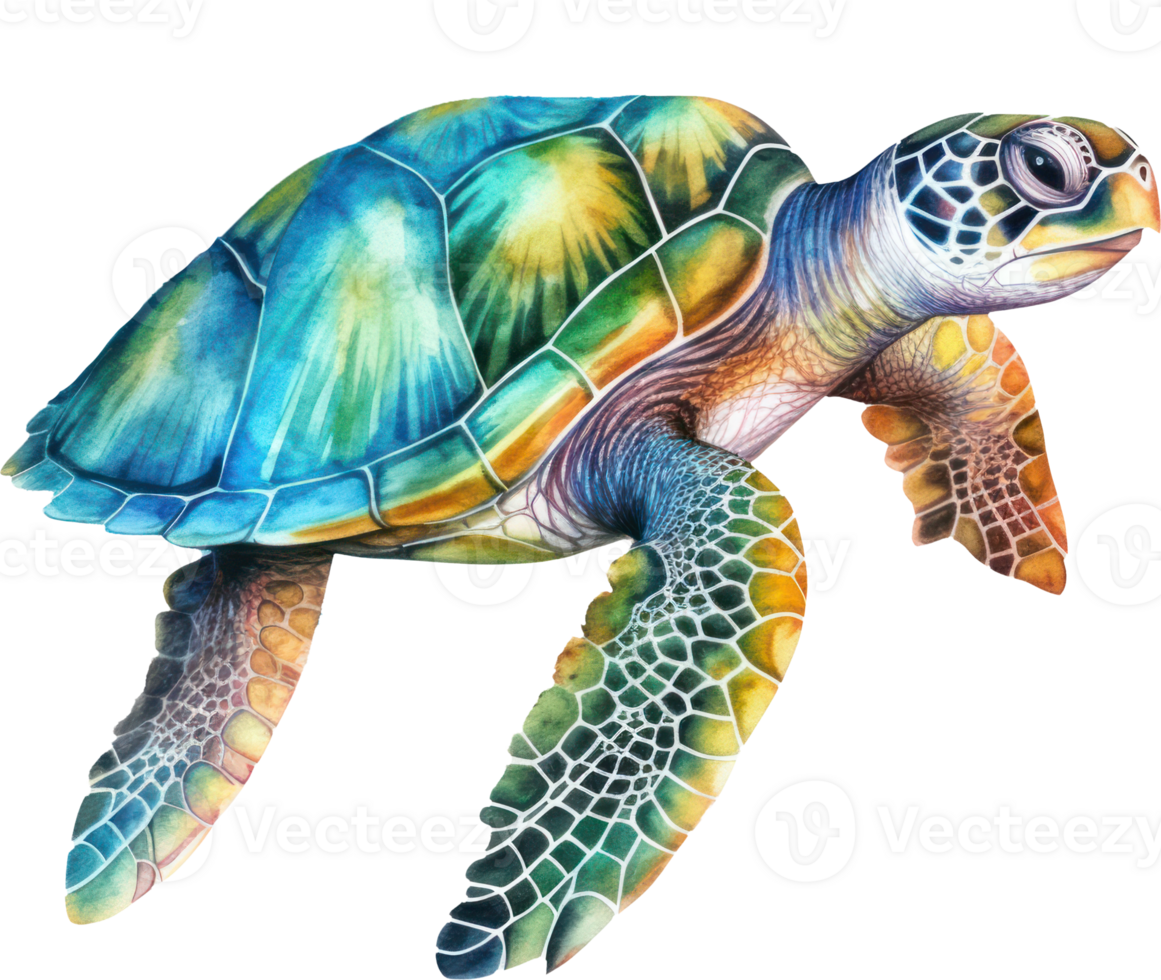 Sea Turtle Watercolor Illustration. png