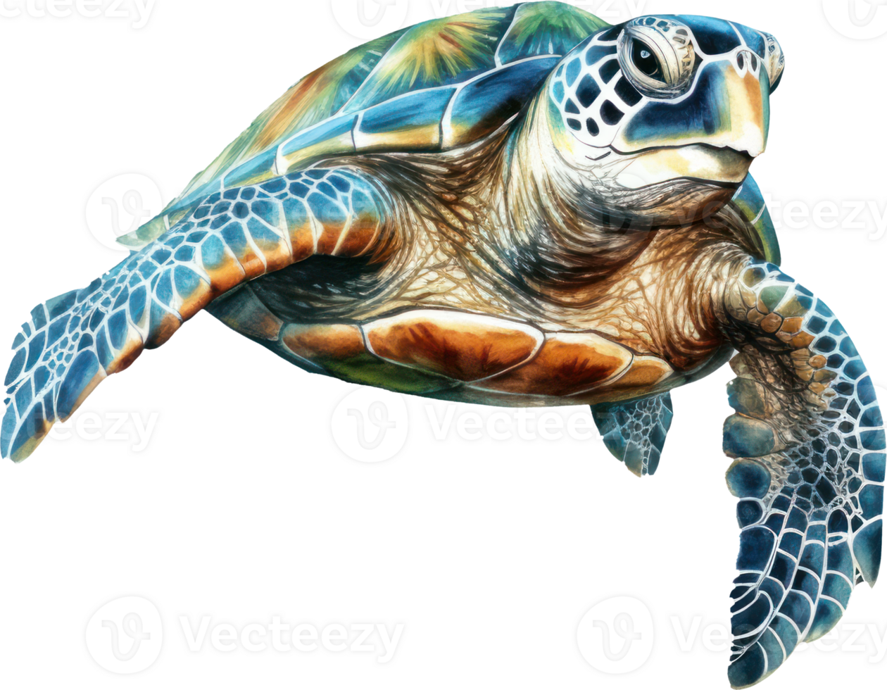 Sea Turtle Watercolor Illustration. png