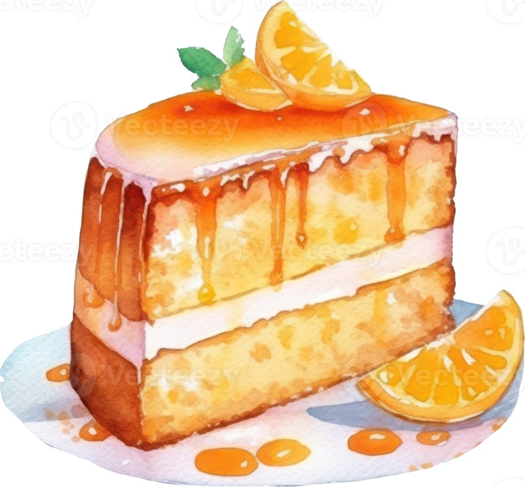 naranja pastel acuarela ilustración. ai generado png