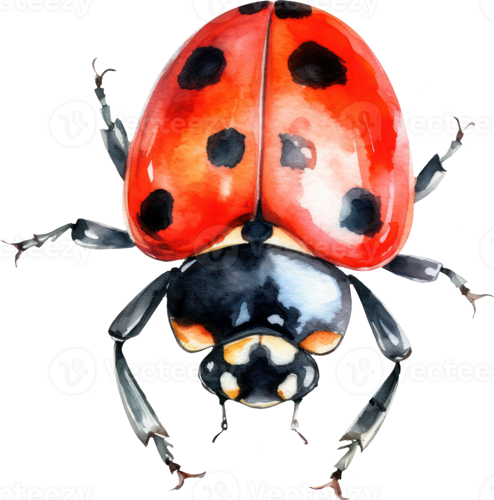 Ladybug Watercolor Illustration. png