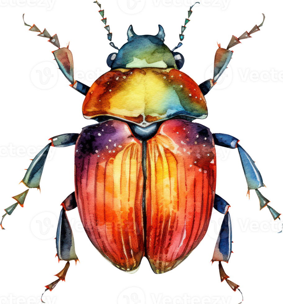 Beetle Watercolor Illustration. png