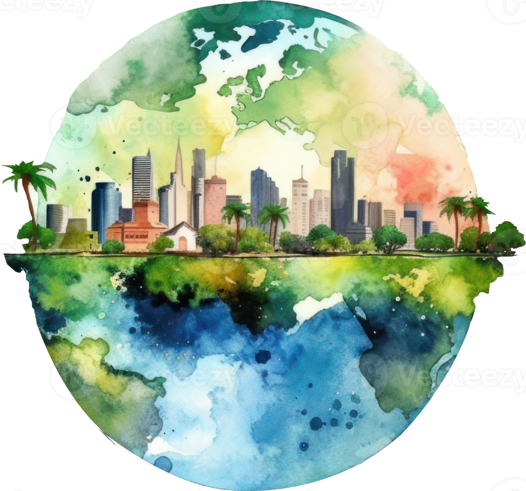 World and City Environment Day Watercolor. png