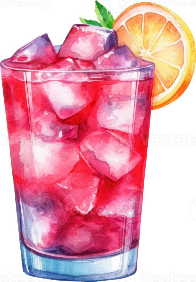 Cocktail Summer Watercolor Illustration. png