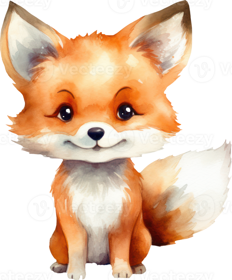 Cute Fox Watercolor Illustration. png