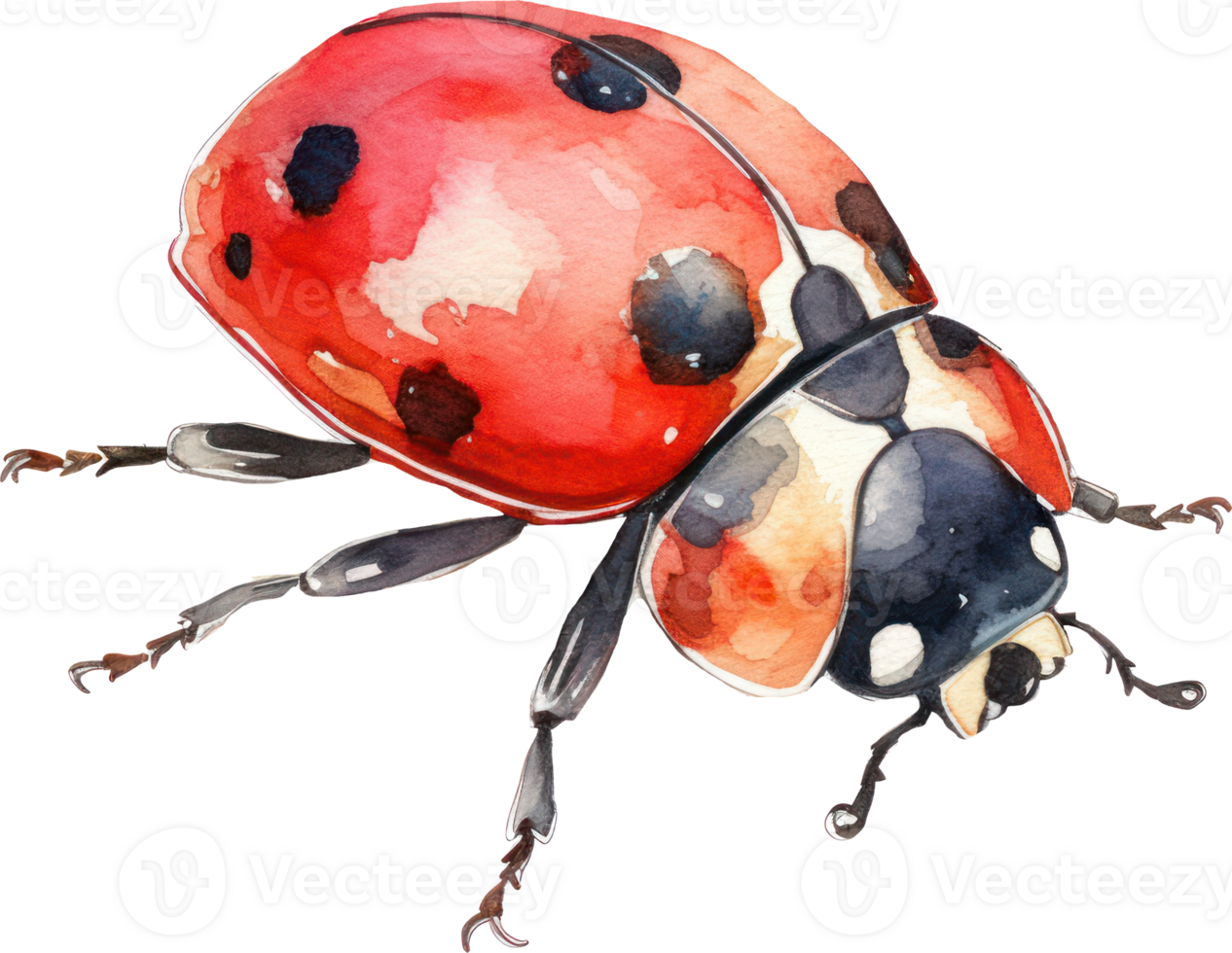 Ladybug Watercolor Illustration. png
