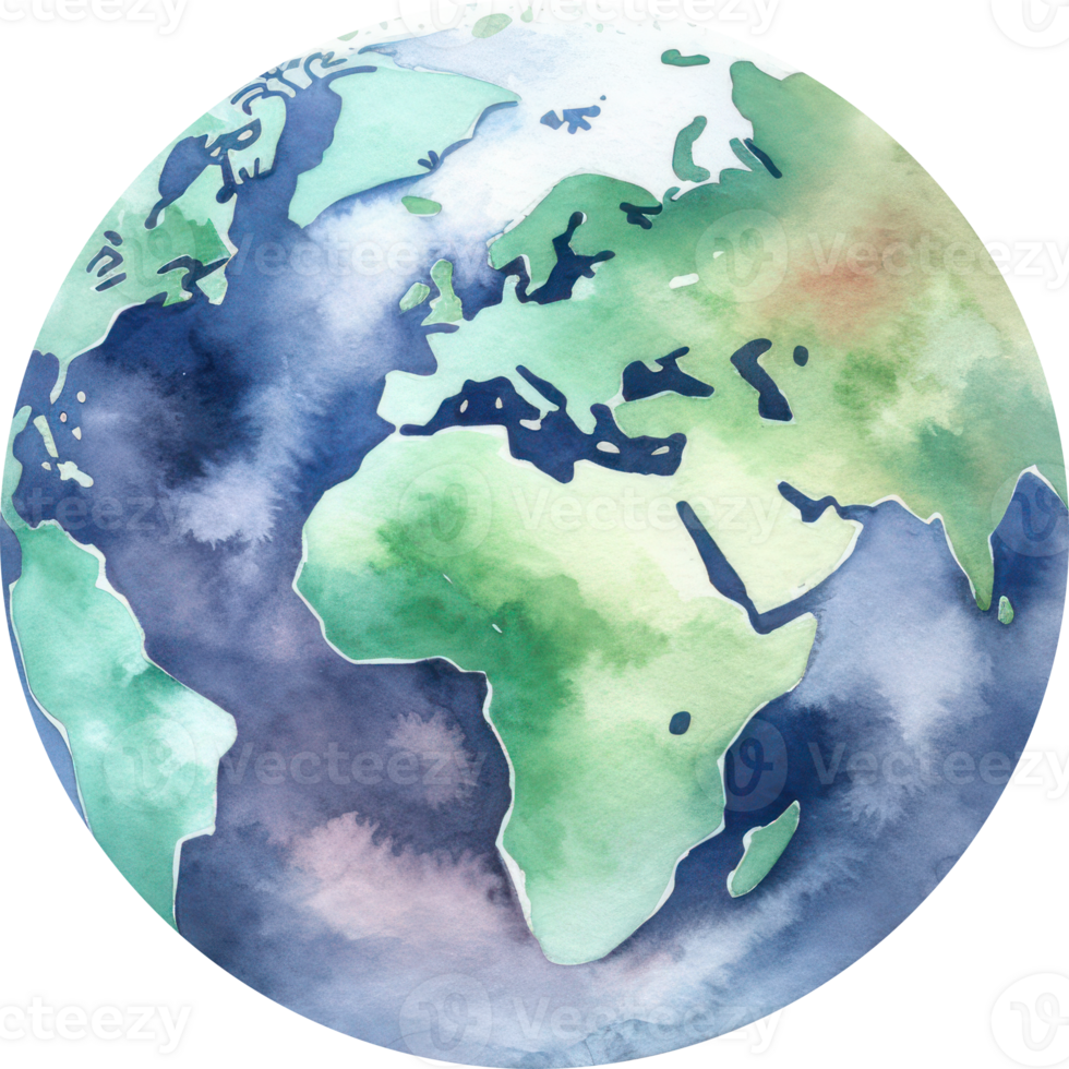 Earth World Environment Watercolor Illustration. png