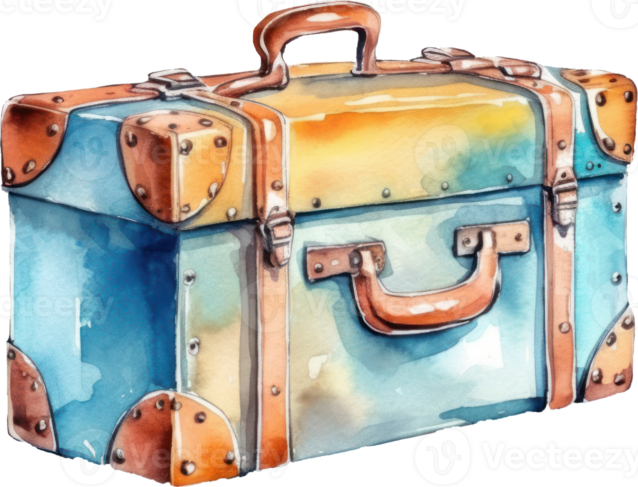 Vintage Travel Luggage (PNG Transparent)