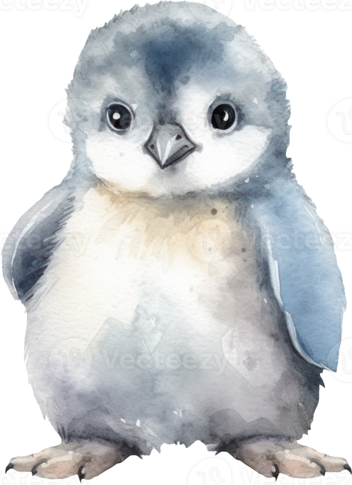 schattig baby pinguïn waterverf illustratie ai gegenereerd png