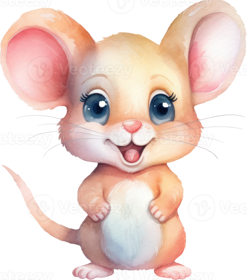 süß Maus Aquarell Illustration. ai generiert png