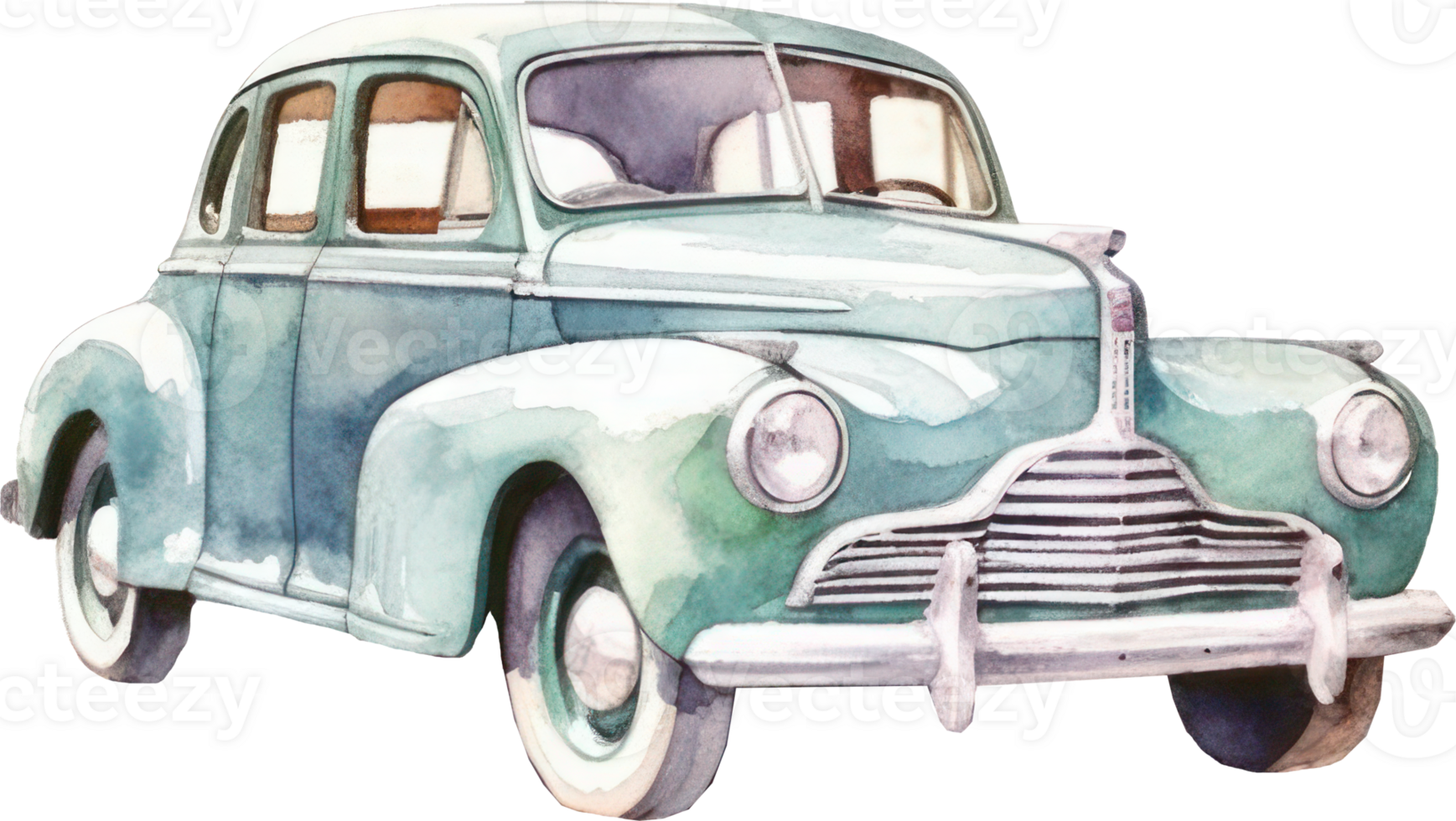 vintage carro aquarela. ai gerado png