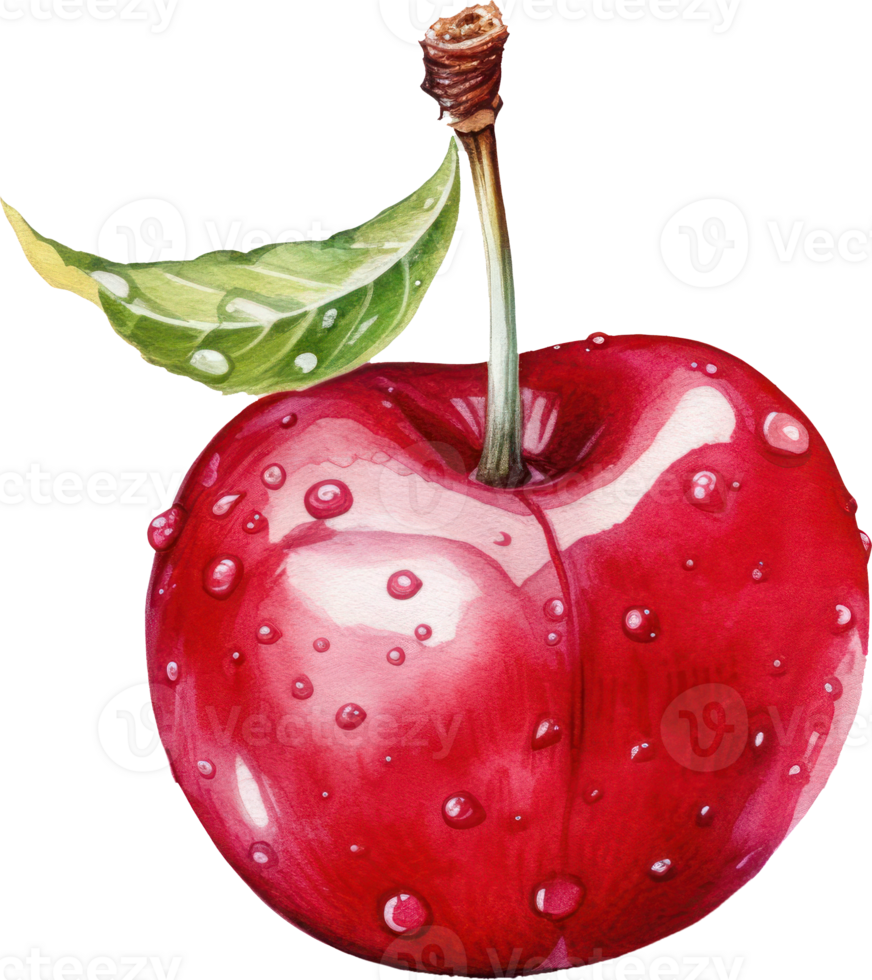 Red Cherry Watercolor Illustration. png