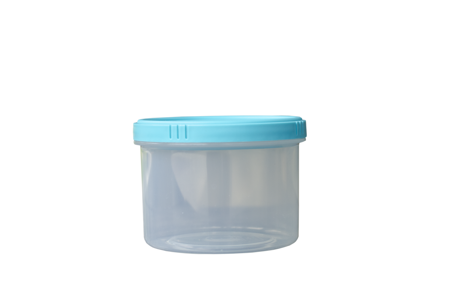 klein transparant ronde plastic houder en blauw pet png